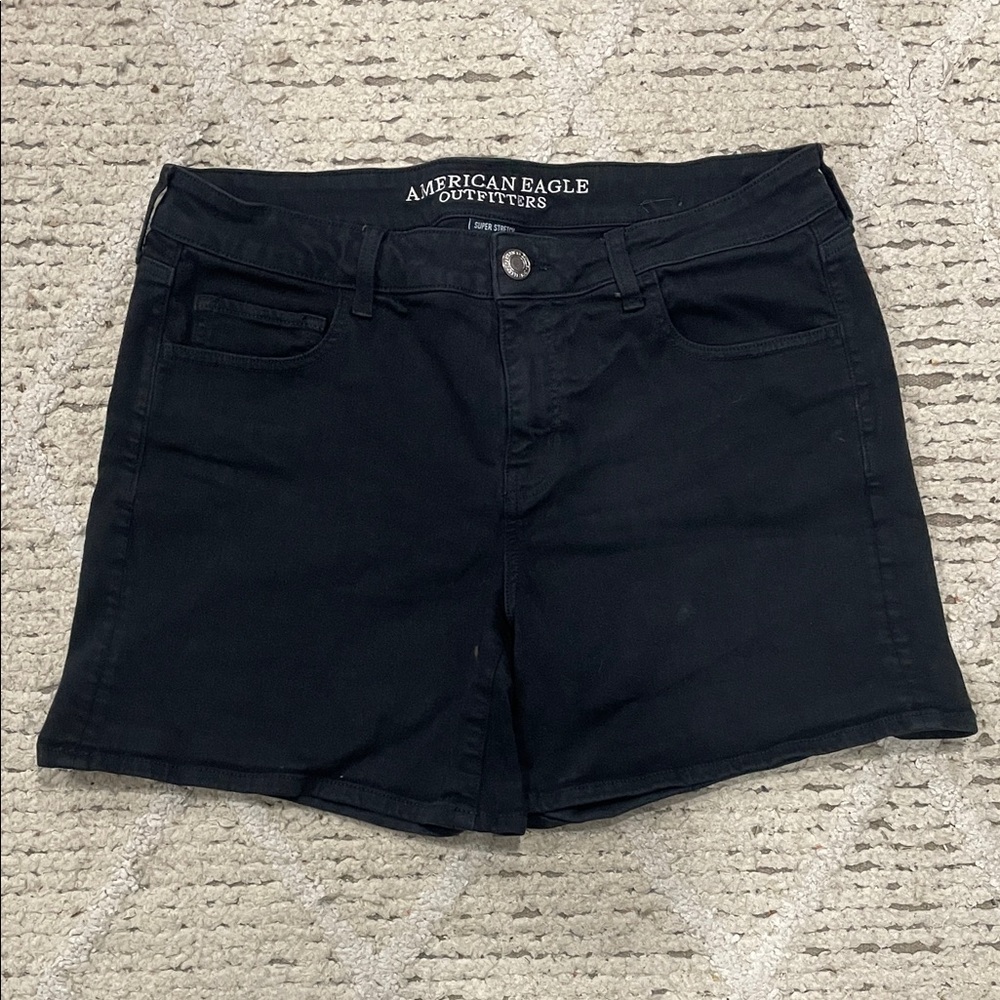 American Eagle Outfitters Black Women's Midi Jean Shorts